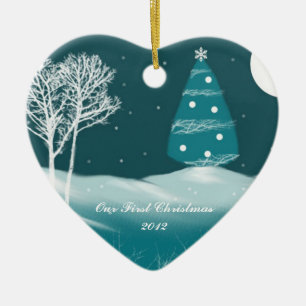 Vår första prydnad för jul 2012 julgransprydnad keramik