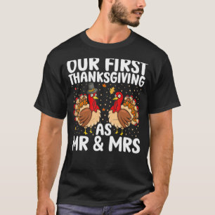 Vår första Thanksgiving som Mr och Mrs Matching Co T Shirt