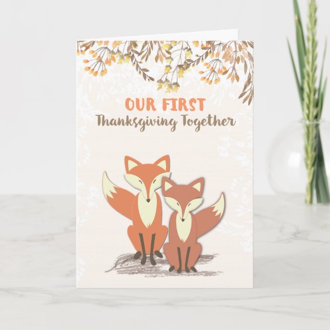 Vår första Thanksgiving som Newlyweds, Foxes Helgkort (Framsida)