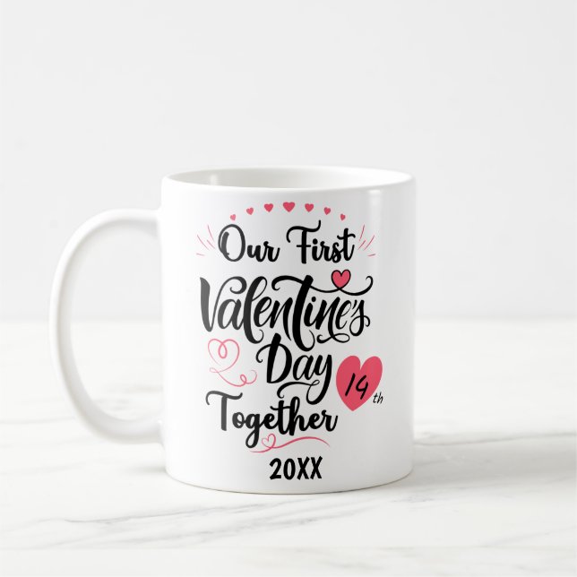 Vår första valentindag tillsammans, Personlig Kaffemugg (Vänster)