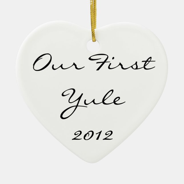 Vår första Yule Julgransprydnad Keramik (Framsidan)