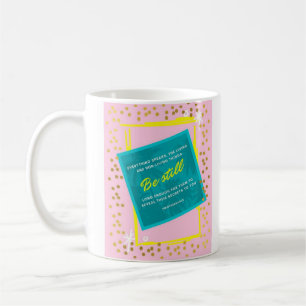 Var fortfarande allt som talar rosa guld dots mugg