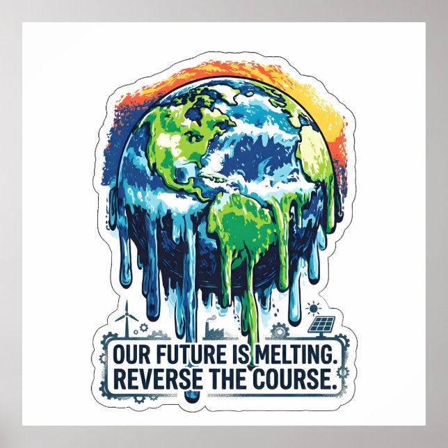 Vår framtid smälter | Medvetenhet om global uppvär Poster (Framsidan)
