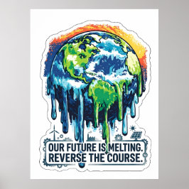 Vår framtid smälter | Medvetenhet om global uppvär Poster