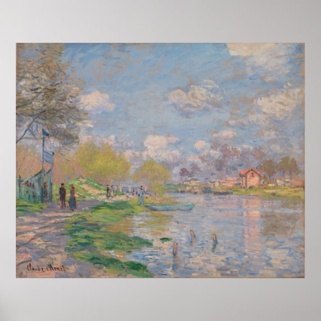 Vår från Seine av Claude Monet Poster (Framsidan)