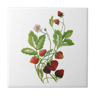 Vår Fresh Strawbär Embroidery Kakelplatta