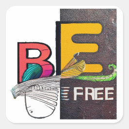 Var fri fyrkantigt klistermärke