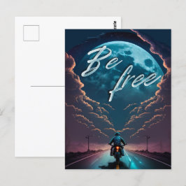 Var fri | Motorcykel med enkelljus Vykort