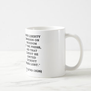 Vår frihet beror på tryckfrihet kaffemugg
