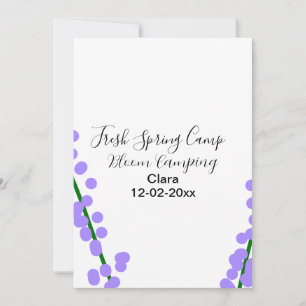 Vår frisk camping lavendel blommor namn datum si inbjudningar