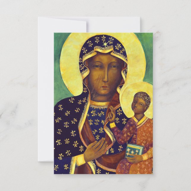 Vår Fru av Czestochowa Svarta Madonnans ikon Polen (Framsida)