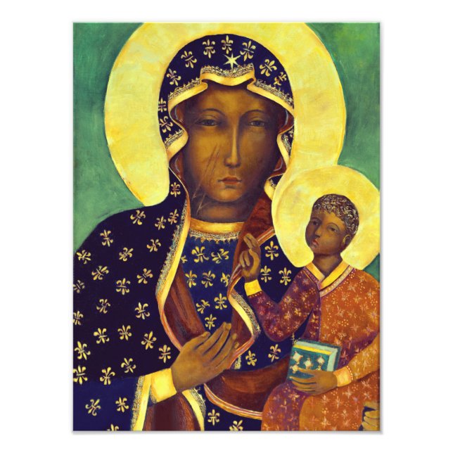 Vår Fru av Częstochowa Svarta Madonnans ikon Polen Fototryck (Framsidan)