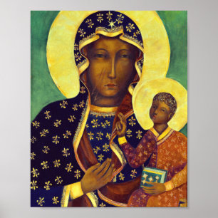 Vår Fru av Czestochowa Svarta Madonnans ikon Polen Poster