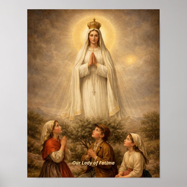 Vår Fru av Fatima konsttryck Poster (Framsidan)