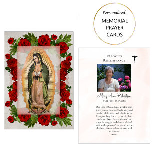Vår Fru av Guadalupe begravningsminneskort Placeringskort