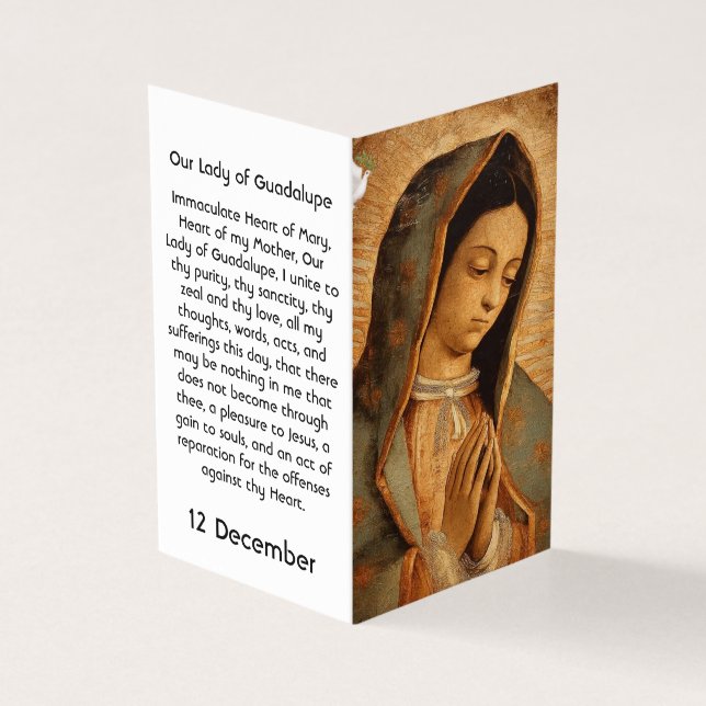 Vår Fru av Guadalupe-bönkort Kort (Utsida)