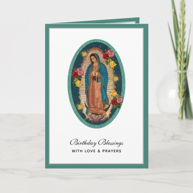 Vår Fru av Guadalupe elegant religiöst firande kor Kort (Framsida)