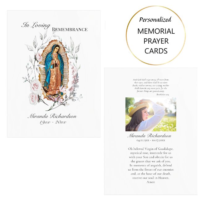 Vår Fru av Guadalupe Foto Begravning Bön Kort    (Skapare uppladdad)