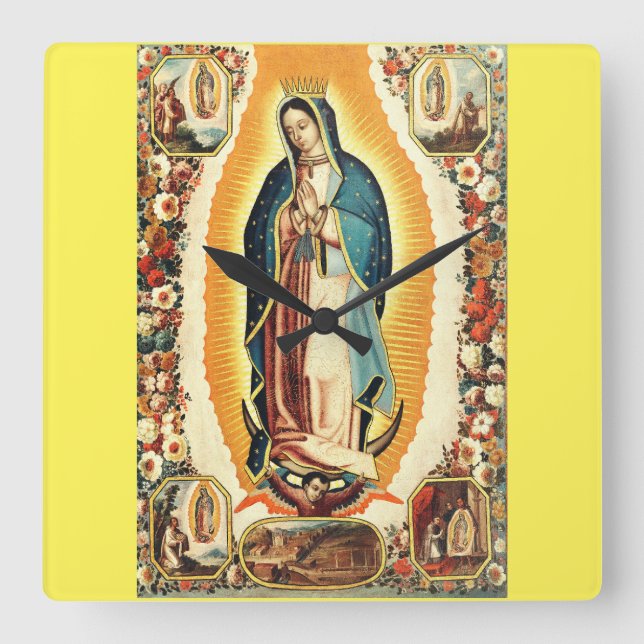 Vår Fru av Guadalupe Fyrkantig Klocka (Framsida)