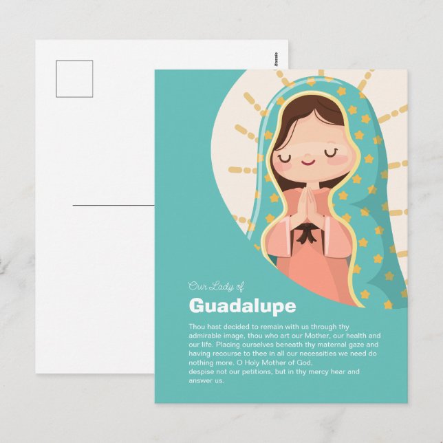 Vår Fru av Guadalupe  Helg Vykort (Fram/baksida)