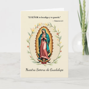 Vår Fru av Guadalupe-helgens välsignelser spanska Kort