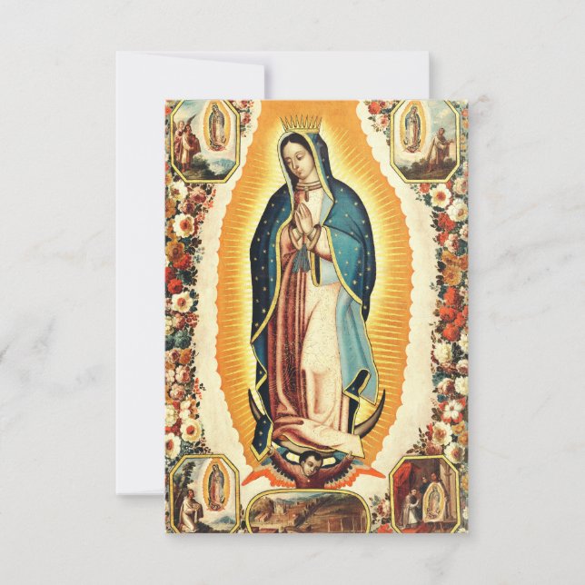 Vår Fru av Guadalupe Heliga Kort (Framsida)