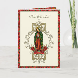 Vår Fru av Guadalupe jul Poinsettia Helgkort