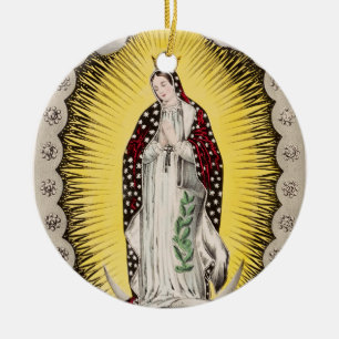 Vår Fru av Guadalupe Julgransprydnad Keramik