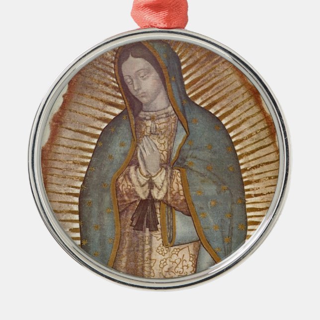Vår Fru av Guadalupe Julgransprydnad Metall (Framsidan)