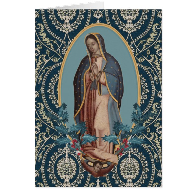 Vår Fru av Guadalupe Jungfru Maria God Jul Hälsningskort (Framsidan)