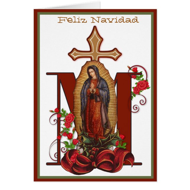 Vår Fru av Guadalupe Jungfru Maria God Jul Hälsningskort (Framsidan)