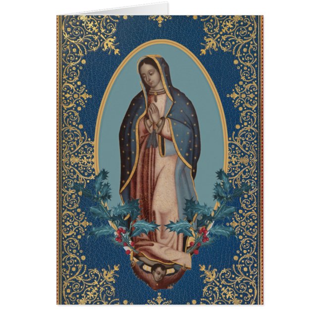 Vår Fru av Guadalupe Jungfru Maria God Jul Hälsningskort (Framsidan)