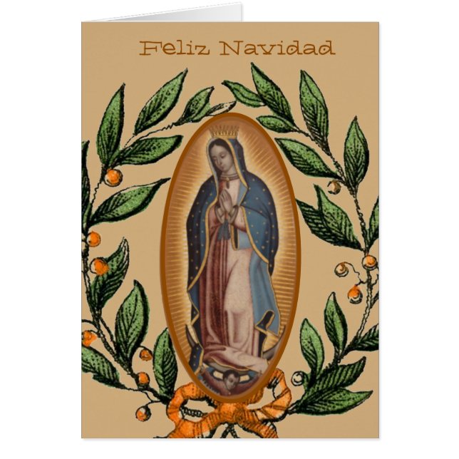 Vår Fru av Guadalupe Jungfru Maria God Jul Hälsningskort (Framsidan)
