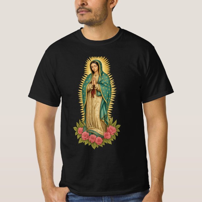 Vår Fru av Guadalupe : Jungfru Maria Kristendom T Shirt (Framsida)