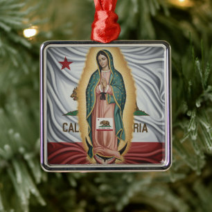 Vår Fru av Guadalupe - Kalifornien Julgransprydnad Metall