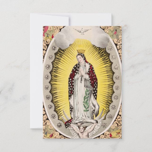 Vår Fru av Guadalupe Klassisk Helig Kort (Framsida)