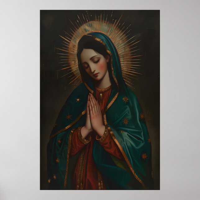 Vår Fru av Guadalupe konsttryck, katolsk jungfru Poster (Framsidan)