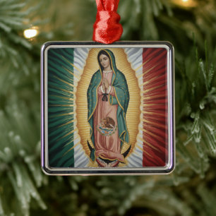 Vår Fru av Guadalupe - Mexiko Julgransprydnad Metall