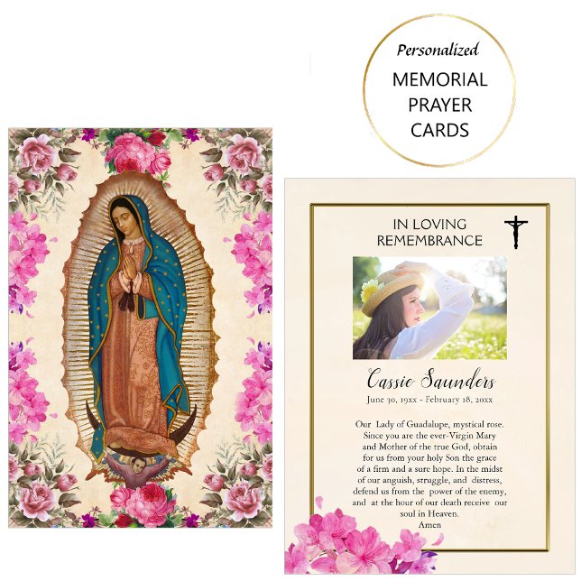 Vår Fru av Guadalupe minnesbönkort Placeringskort (Skapare uppladdad)