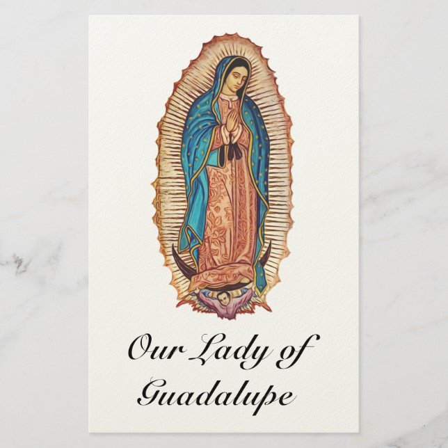 Vår Fru av Guadalupe Mirakulösa Tilma Finkonst Brevpapper (Framsida)