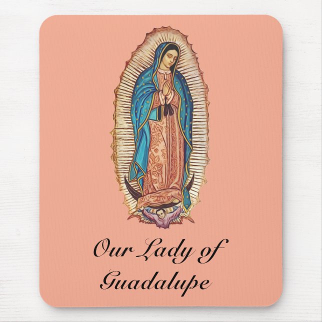Vår Fru av Guadalupe Mirakulösa Tilma Finkonst Musmatta (Framsidan)