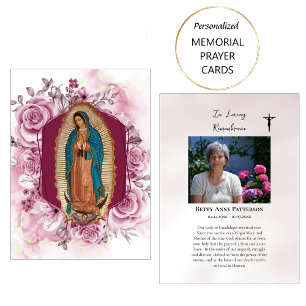 Vår Fru av Guadalupe Mystika Rosen Begravningsbön Placeringskort