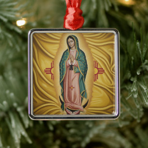 Vår Fru av Guadalupe - New Mexico Julgransprydnad Metall