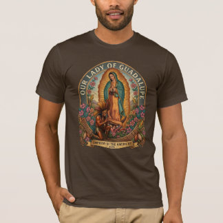 Vår Fru av Guadalupe och aztekisk krigare - Tro T Shirt