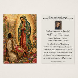 Vår Fru av Guadalupe och Juan Diego-minnesbön Visitkort