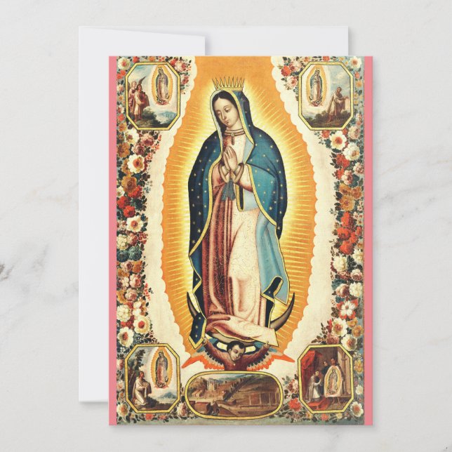 Vår Fru av Guadalupe Strålande Konst Inbjudningar (Framsida)