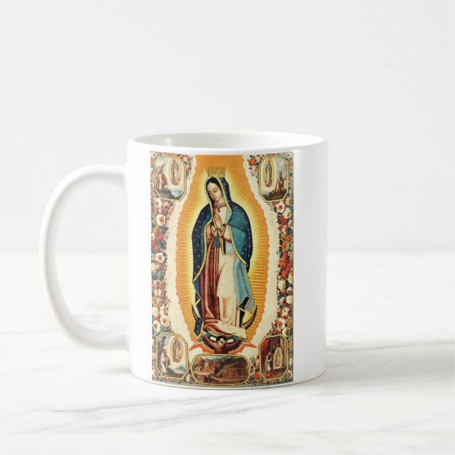 Vår Fru av Guadalupe Strålande Konst Kaffemugg (Vänster)