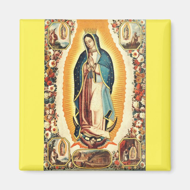 Vår Fru av Guadalupe Strålande Konst Magnet (Framsidan)
