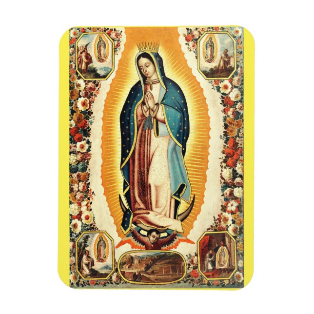 Vår Fru av Guadalupe Strålande Konst Magnet (Vertikal)