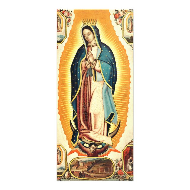 Vår Fru av Guadalupe Strålande Konst Reklamkort (Framsidan)